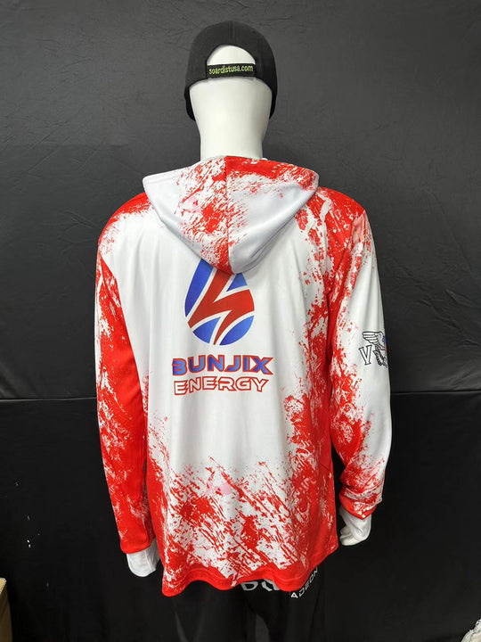 150GSM Mesh Jersey Long Sleeve Hoodie T-shirt (Full Dye Sublimation)#500039