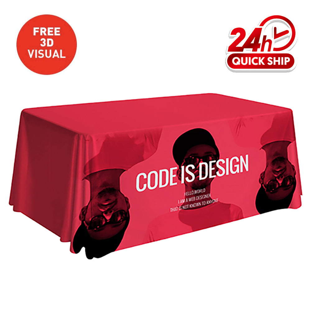 Premium Table Throw 6' 4-Sided (Full-Color Dye Sublimation, Full Bleed)
