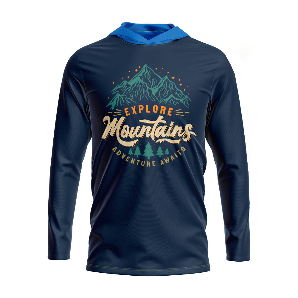 150GSM Mesh Jersey Long Sleeve Hoodie T-shirt (Full Dye