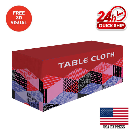 Premium Fitted Table Cover  (Full-Color Dye Sublimation, Full Bleed)
