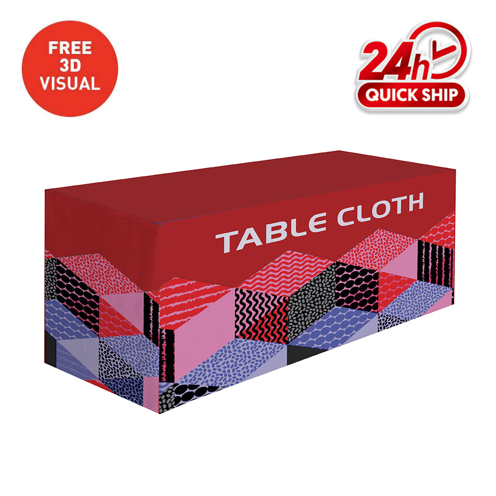 Premium 6' 4 Sided Fitted Table Cover (Full-Color Dye Sublimation, Full Bleed)