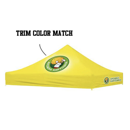 Kit de tienda de campaña de 10' de aluminio premium (sublimación de tinte de sangrado completo) Cenefa de 17"