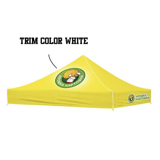 Kit de tienda de campaña de 10' de aluminio premium (sublimación de tinte de sangrado completo) Cenefa de 17"