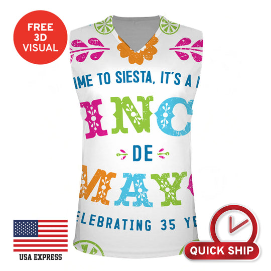 150GSM Mesh Jersey V Neck Sleeveless (Full Dye Sublimation) #USA500086