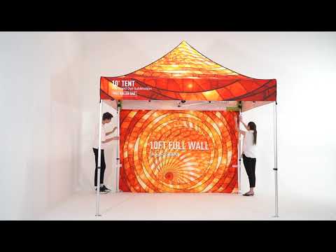 Kit de tienda de campaña de 10' de aluminio premium (sublimación de tinte de sangrado completo) Cenefa de 17"