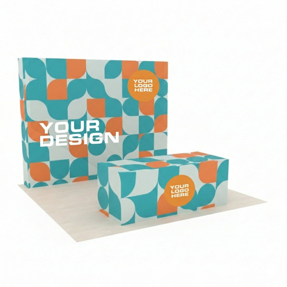 10ft Straight Booth with Custom Table Cover