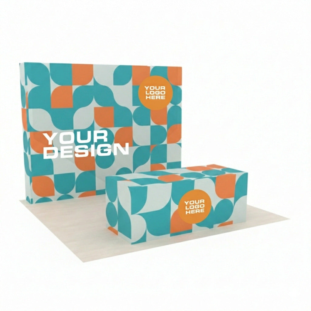 10ft Straight Booth with Custom Table Cover