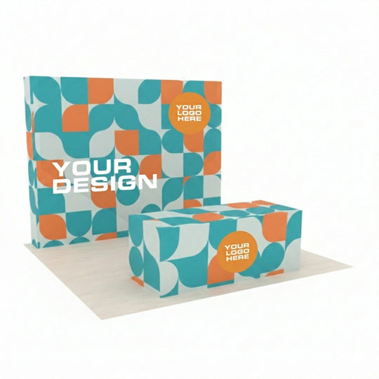 10ft Straight Booth with Custom Table Cover