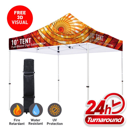 Premium Aluminum 10' Tent Kit (Full-Bleed Dye Sublimation) 17 Valance