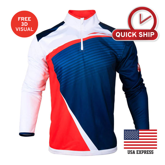 150GSM Mesh Jersey 1/4 Zipper Jacket (Full Dye Sublimation) #USA500024