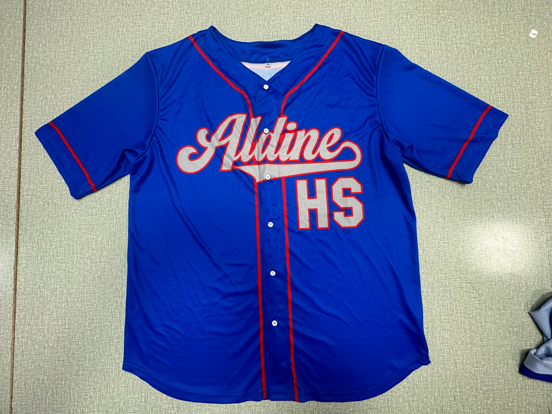 150GSM Mesh Jersey Custom Button Down Baseball Jersey (Full Dye Sublimation) #50058