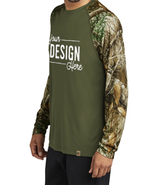 RU151LS Russell Outdoors™ Realtree® Colorblock Performance Long Sleeve Tee