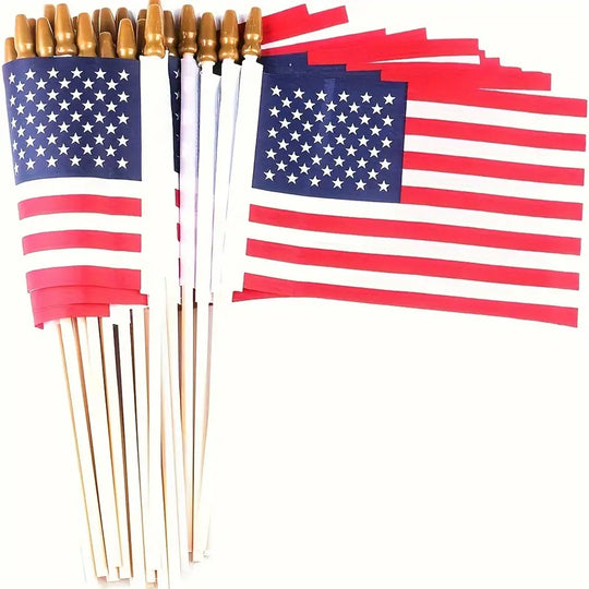 50 Pcs Fourth of July Decorations Outdoor 4''x6'' USA Flag