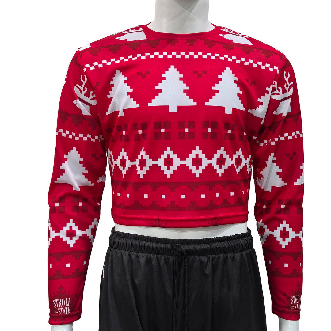 150GSM Mesh Jersey Cropped Long Sleeve Crew Neck (Full Dye Sublimation)#500246