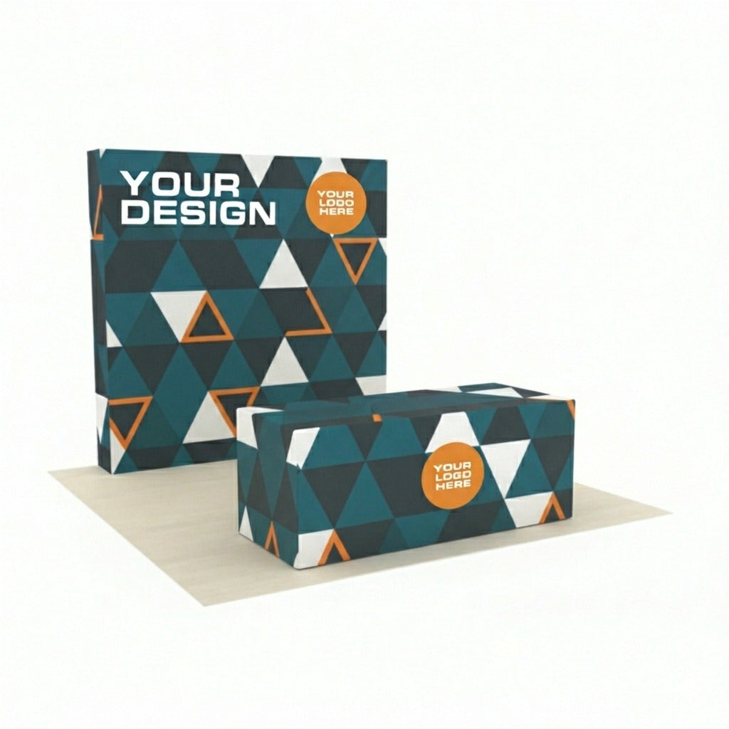 8ft Straight Booth with Custom Table Cover