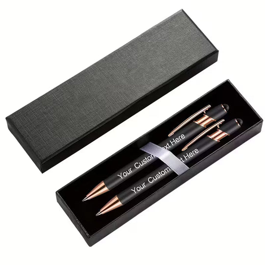 2 personalized metal ballpoint pens