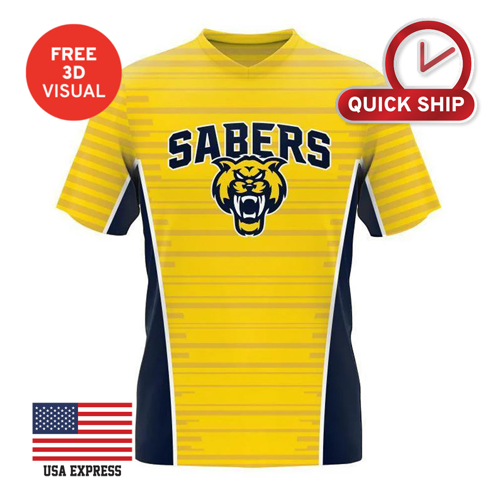 150GSM Mesh Jersey Short Sleeve V Neck (Full Dye Sublimation)#USA500001