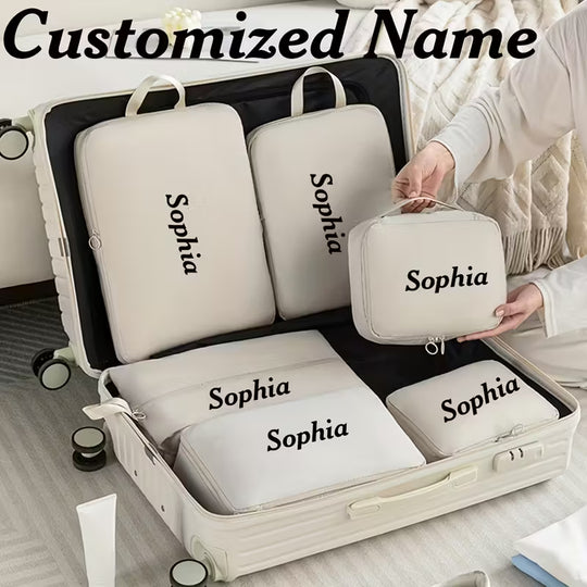 6pcs Personalized Travel Storage Bag Set