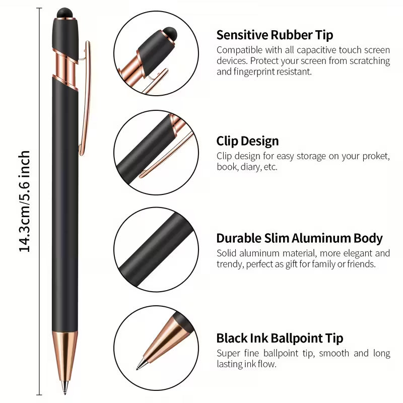 2 personalized metal ballpoint pens