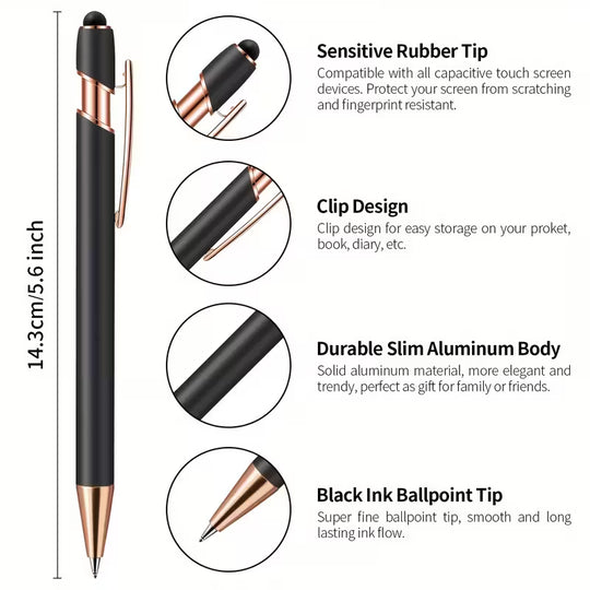 2 personalized metal ballpoint pens