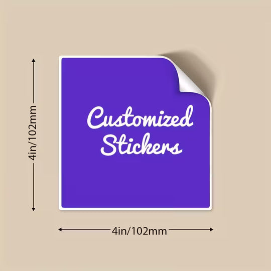 500pcs Custom Square Self-Adhesive Stickers & Labels