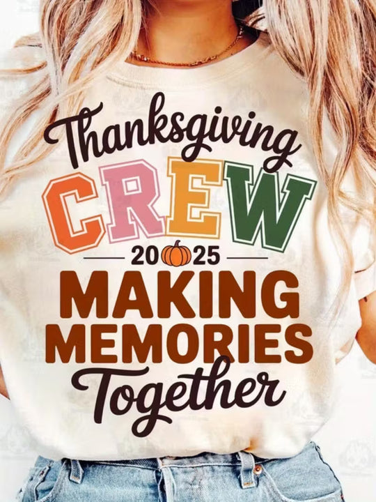 Men's 2025 Thanksgiving Crew Matching Family Shirts - 100% Cotton