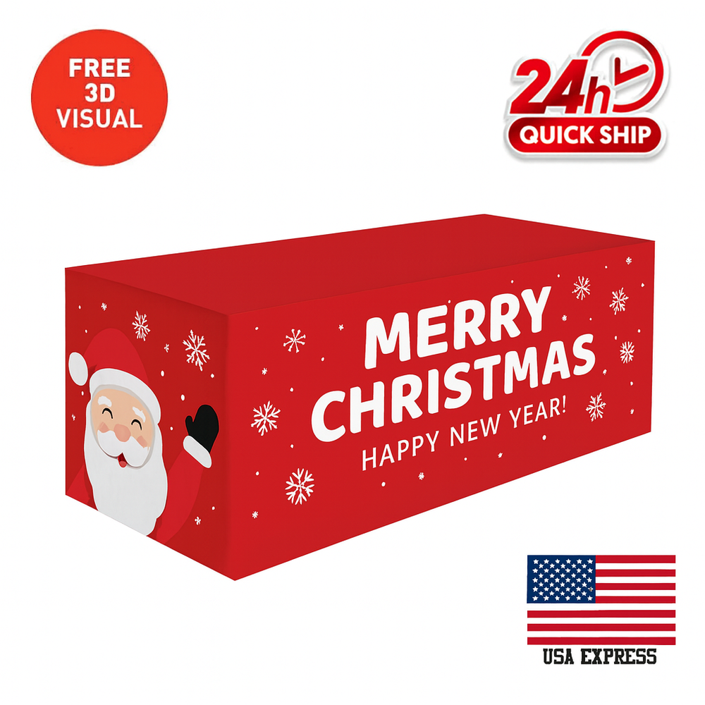 Premium Fitted Table Cover  (Full-Color Dye Sublimation, Full Bleed)