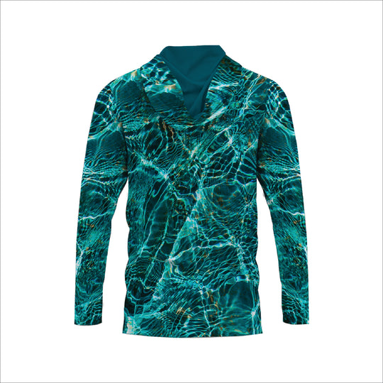 GRS/SPF 50+ 150 GSM Fishing Long Sleeve Hoodie T-Shirt -Stock Patterns #500130