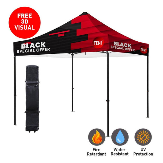 Premium Aluminum (Black)10' Tent Kit (Full-Bleed Dye-Sublimation) - Soardist