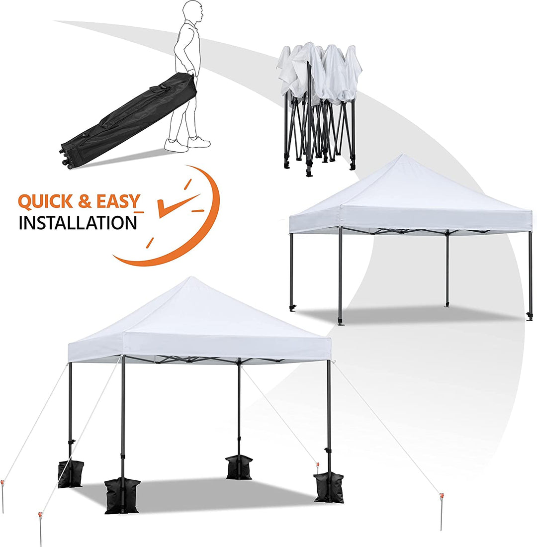 Kit de carpa de acero en blanco premium de 10' 