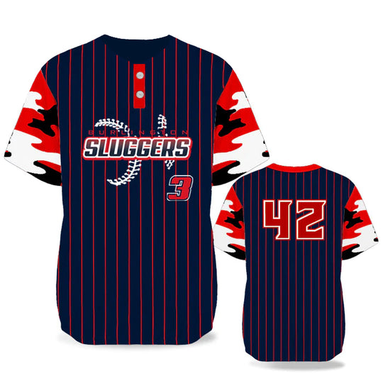 Jersey de malla de 150 g/m², jersey de béisbol personalizado con 2 botones (sublimación completa) #50059