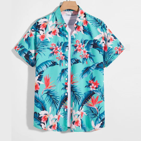 Camisa con estampado tropical (sublimación completa) #500036