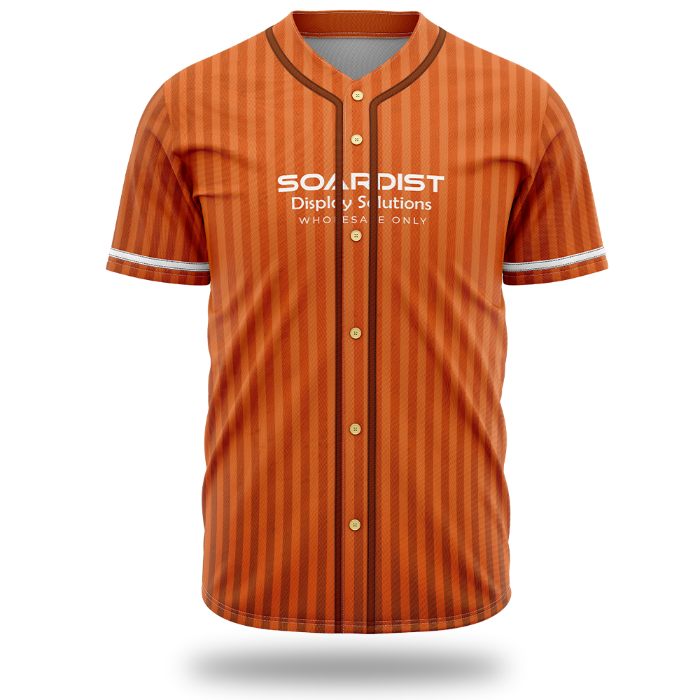 Camiseta de béisbol con botones personalizados de seda de leche de 120 g/m² (sublimación completa) #500044