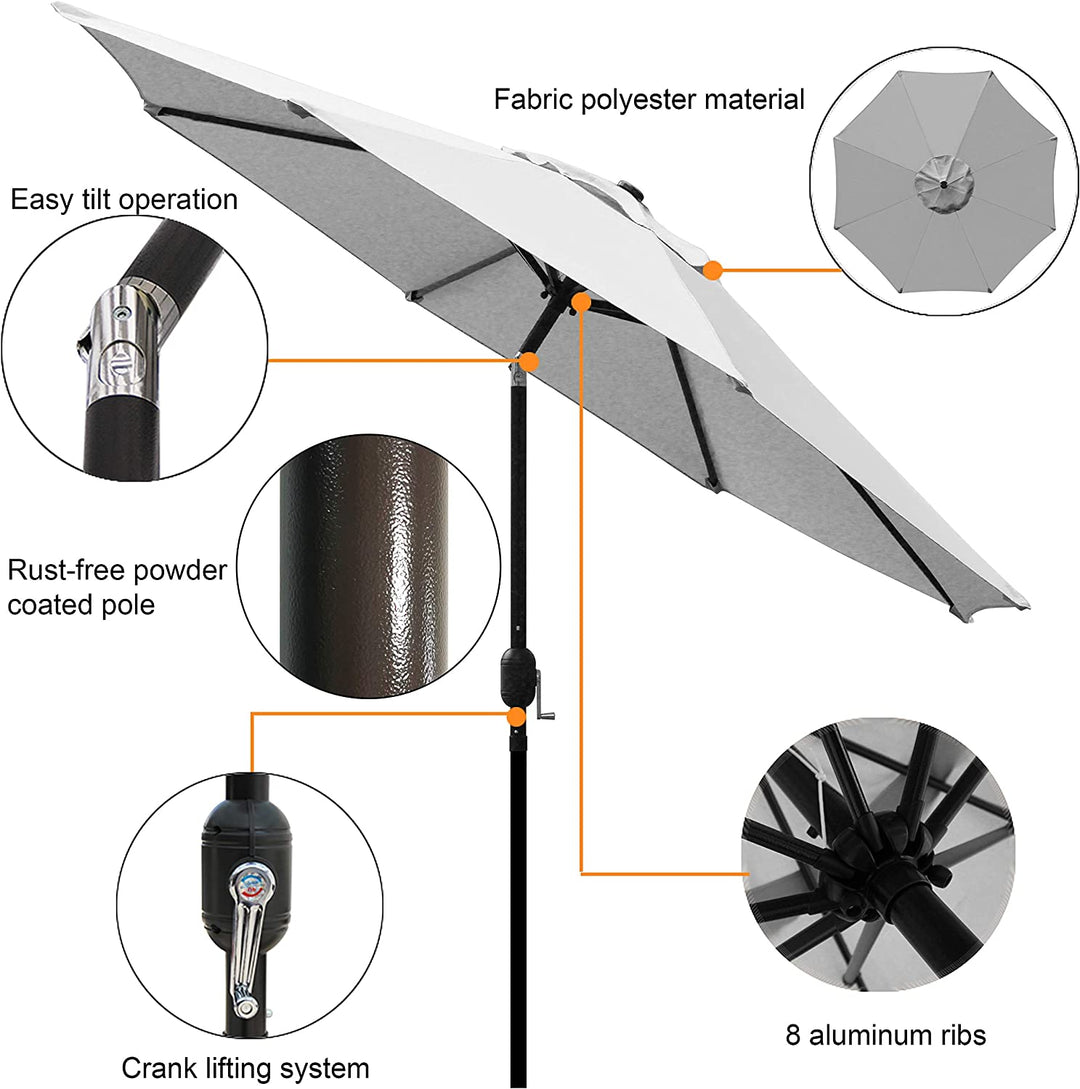 9' Outdoor Aluminum Patio Umbrella (Dye-Sublimation)